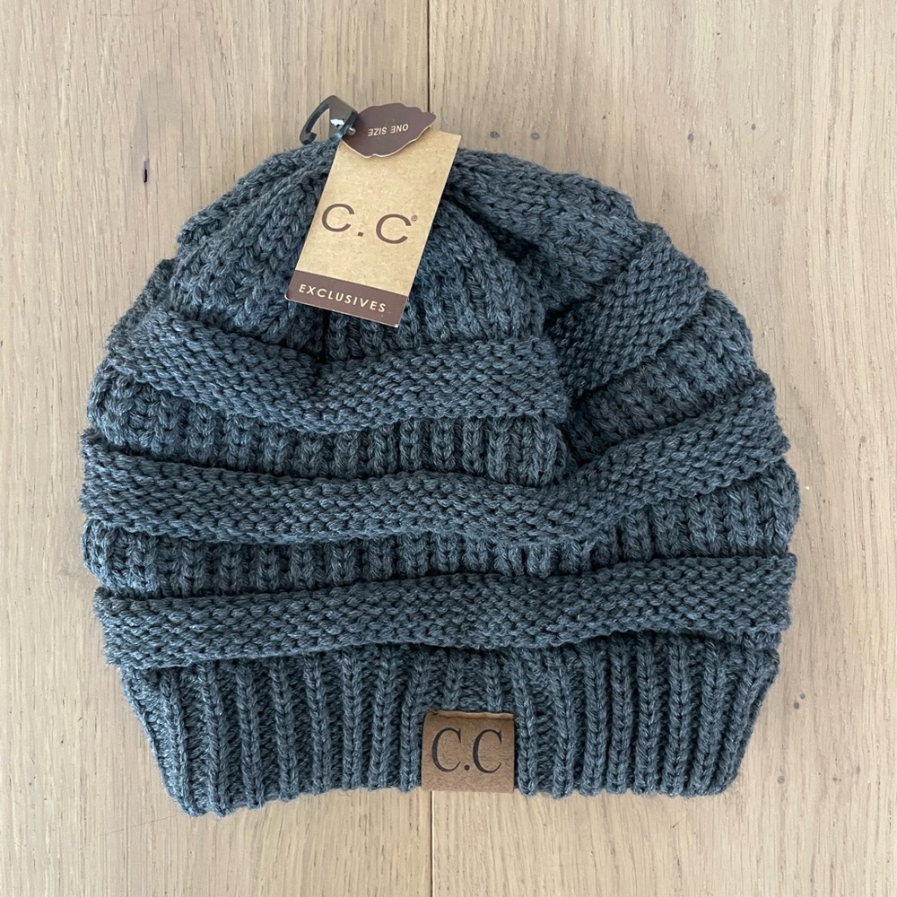 C.C Gray Knit Beanie - NWT